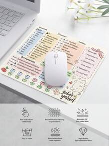 1pc Windows Shortcut Keys Function Thick Waterproof Mouse Pad - Multicolor - View 2