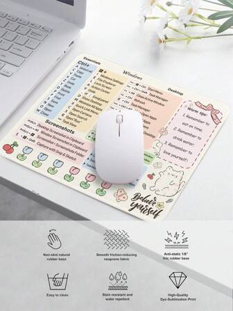 1pc Windows Shortcut Keys Function Thick Waterproof Mouse Pad