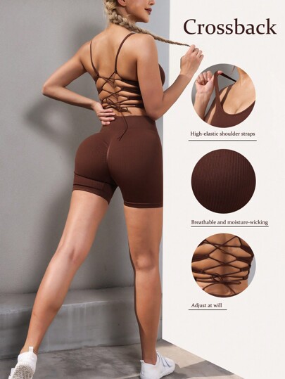 Biustonosz sportowy Criss Cross, biustonosz do biegania Beauty Back Running Workout Yoga, odzież sportowa damska