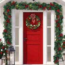 1 Pack 8.8 Ft Christmas Lighted Garland, Battery Operated Christmas Garland With Lights, Pre Lit Garland Wreath For Indoor Home Winter Holiday New Year Xmas Decorations - White - View 1