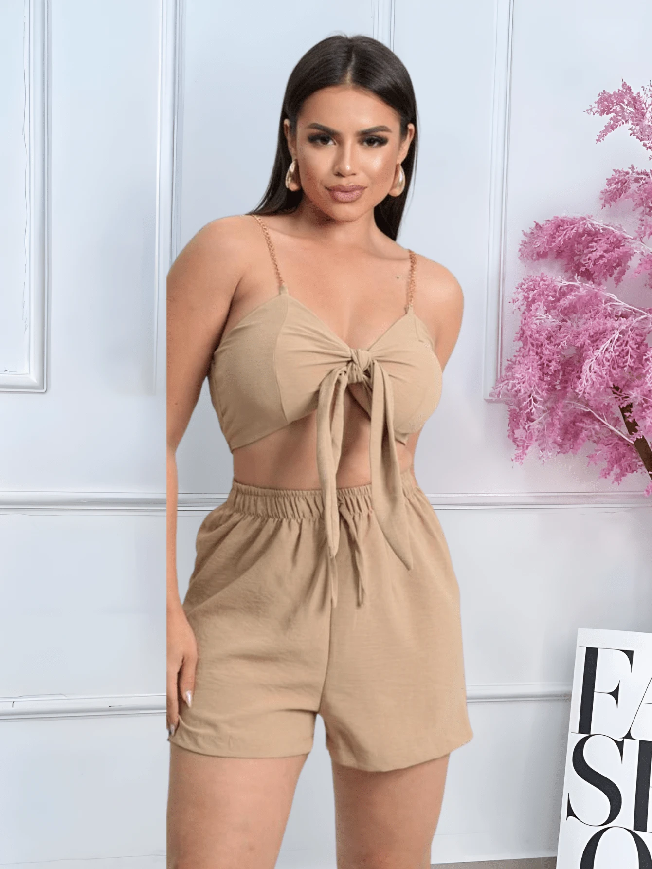 Women's Summer Fashion Chain Strap Set - Màu be - Xem 1