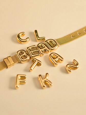 MECYLIFE 1 件个性化可调节不锈钢名字手链，可定制字母手链，生日流行礼物