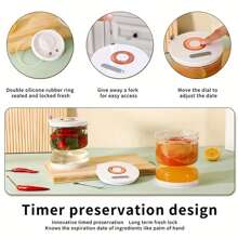 1 pieza Recipiente para pepinillos de 6.76 oz con tapa coladora y tenedor de acero inoxidable, recipiente de almacenamiento de pepinillos hermético a prueba de fugas con tapa basculante con mecanismo de cierre, lata de alimentos redonda reutilizable