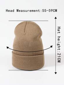 1 pezzo Berretto casual da donna con decorazione a lettera, senza visiera, adatto per l'inverno