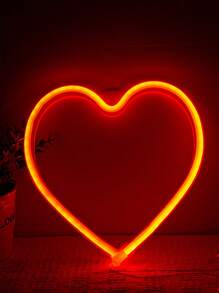 1pc Heart Shaped Neon Light, Pink, Colorful, Red, Blue, Warm, Purple, Multiple Lighting Colors, LED Atmosphere Lamp Room Decor Unique Shaped Lamp, Bedside Desk Decor, Decoration Ambient Light, Bedroom Decor, Commemorate Family, Or Gift For Couples, Couple, Family, Friend, Birthday, Holiday, Personalized, Unique Ideal Gift For Him, Her, Boyfriend, Girlfriend, Mom, Dad, Family, Friend