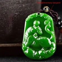 1款天然翡翠12生肖項鍊，多種顏色和風格可供選擇，緩解保護項鍊，適合女性，高品質天然寶石項鍊吊墜，女性，男性，真正手工製作的靈氣水晶簇寶飾品，送她一份假期禮物。 - H - 查看 3
