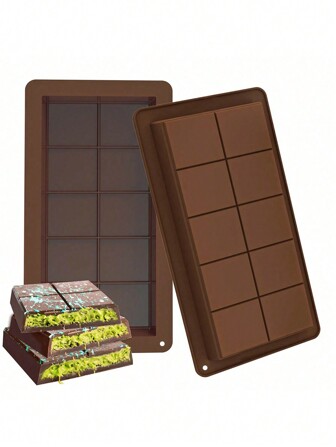 1/2/4 moldes de chocolate, material de silicona grueso y grande - molde para barras de chocolate, chocolate de Dubái, se usa para rellenar barras de chocolate con knafeh y pistachos, hacer chocolate de Dubái, adecuado para talla grande amantes del chocolate negro, manualidades de repostería y reuniones sociales, temporada escolar, Día de la Madre, suministros para bodas.