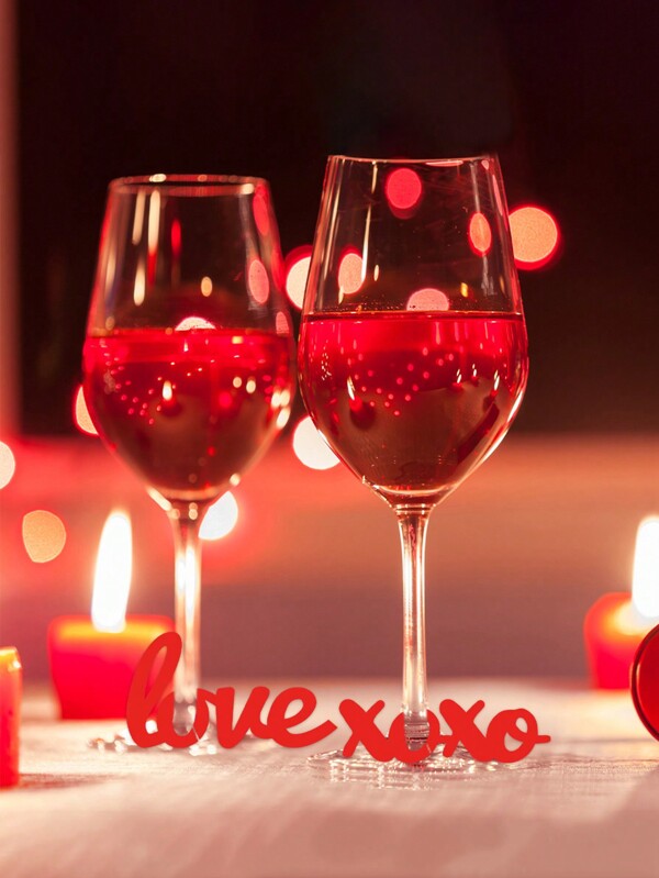 8 peças de marcadores para copos de vinho para o Dia dos Namorados, marcadores de papel para copos de vinho com símbolo de amor XoXo rosa/vermelho, decoração para identificação de bebidas e coquetéis de champanhe para lembrancinhas do Dia dos Namorados