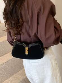 Bolso de mano Mini de Bloque de Color de Moda, Nuevo Estilo Versátil de Mujer para Usar al Hombro/Cruzado/Debajo del Brazo