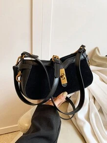 Bolso de mano Mini de Bloque de Color de Moda, Nuevo Estilo Versátil de Mujer para Usar al Hombro/Cruzado/Debajo del Brazo
