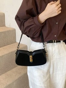 Bolso de mano Mini de Bloque de Color de Moda, Nuevo Estilo Versátil de Mujer para Usar al Hombro/Cruzado/Debajo del Brazo