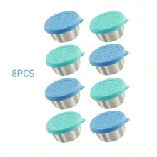 2/4/6/8 hộp đựng nước sốt salad mang đi, cốc đựng nước sốt bằng thép không gỉ 304 1,6oz có nắp silicon chống rò rỉ, hộp đựng gia vị có thể tái sử dụng, bộ hộp đựng nước sốt nhỏ cho hộp cơm trưa/đi làm/đi học/dã ngoại/du lịch, phụ kiện hộp cơm bento cho ngày tựu trường, đồ dùng học tập - xanh bạc hà và xanh dương - Xem 11