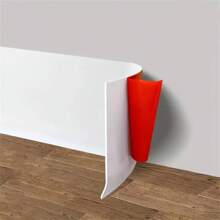 1pc 1m/2m Long 10cm Wide Flexible Baseboard Made Of Soft PVC Kickboard Line, Plastic Floor Skirting Line, Waterproof Self-Adhesive, Decorative Component
