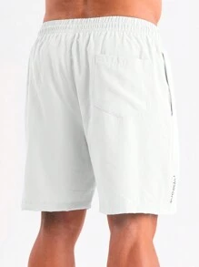 Type One Kit 2 Men's Tactel Sports Shorts Tactel Bermuda Shorts With Elastane Summer Running - Black and White - View 8