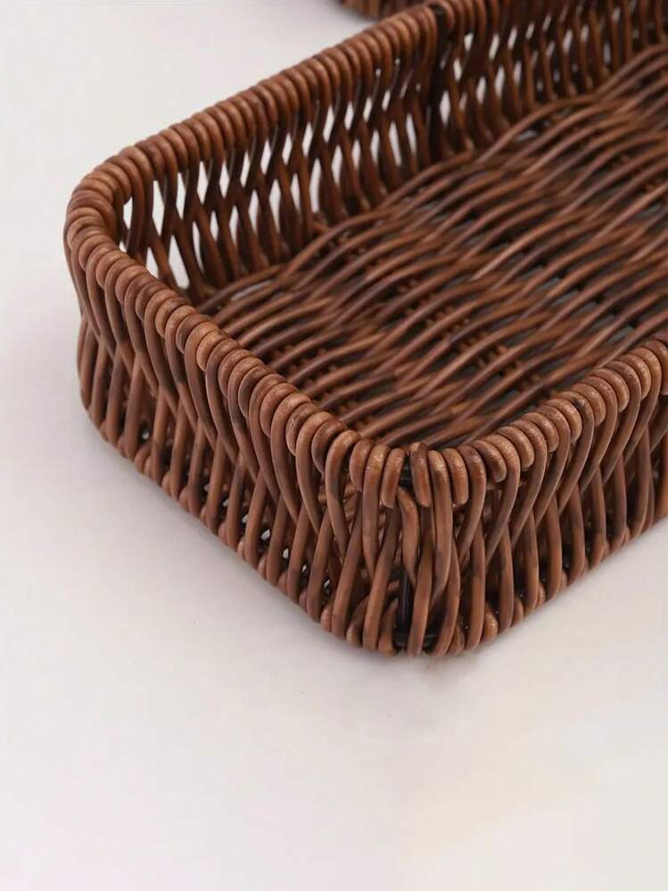 1 szt. Kosz do przechowywania z rattanu, 3 rozmiary kreatywnego przenośnego pojemnika do przechowywania łyżki i widelca, odpowiedniego do noży, widelców, łyżek, zastawy stołowej, narzędzi kosmetycznych, artykułów papierniczych do biura, wystroju sypialni, kosze do przechowywania trawy morskiej i rattanu Coastal Vibes, geometryczne metalowe kosze w stylu boho, naturalne doniczki do dekoracji domu na plaży, na powrót do szkoły - Wielokolorowe - Zobacz 8