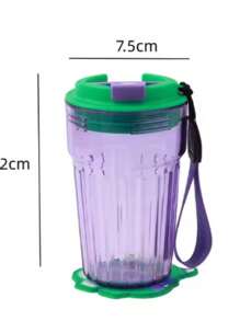 Copo com Tampa de 450ML Com Alça de Porta-Copo para Suco / Café / Refrigerante