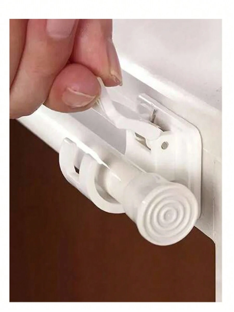 HEE RAK 4pcs No-Drill Stick On Window Curtain Rod Clamps, Multipurpose Home Hanging Clips Extensible Brackets Gifts Birthday Graduation