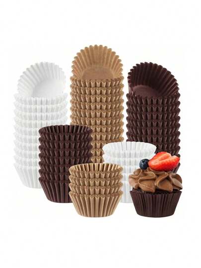 Bandeja de papel para bolo resistente a altas temperaturas, 60/100 peças, tamanho padrão, branca. Adequada para uso em panificação, durável e antiaderente, ideal para panificação caseira ou padarias profissionais.