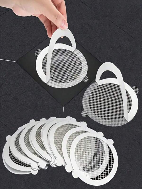 10 Pcs 4"Disposable Shower Drain Anti-Clogging Hair Filter Set: Mesh Filter Sticker, Anti-Clogging Hair Clogging Device, Anti-Clogging Drainage Mesh Sticker - Waterproof Mesh Sticker For Shower, Bathtub, Sink Drain, Kitchen Sink Filter, Plug, Bathroom