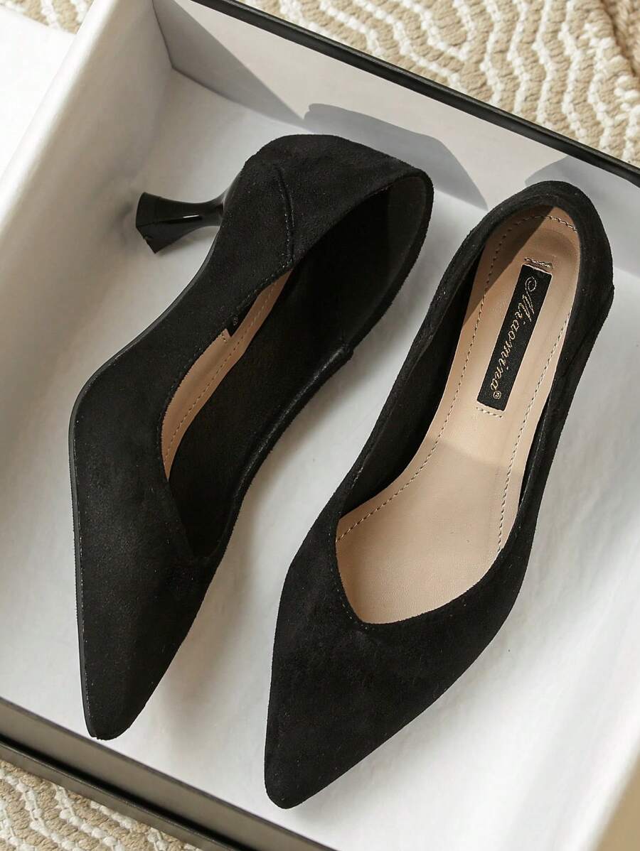 Black High Heels For Women, 2024 Spring New Korean Style Plush ...