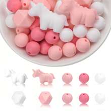 53pcs 12/14mm Round Hexagonal Silicone Beads 3D Animal Focal Beads Mix Set - Perfect For Jewelry Making, DIY Crafts, Fashion Accessories And Decorations - Colorful, Durable, Reusable Beads For Keychains, Pens, Bags, Lanyards, Necklaces And Bracelets - 3D Animal Focus Beads Mixed Set - View 7
