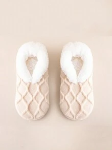 1 Đôi tất giữ ấm chân đi trong nhà lót lông dày dặn dành cho nữ, dễ thương, ấm áp, chống trượt, lý tưởng để sử dụng ở nhà vào mùa thu/đông, ấm áp - Nhiều màu - Xem 15