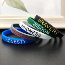 4-10pcs Motivational Silicone Bracelets, Suitable For Men And Women, Never Give Up Wristbands