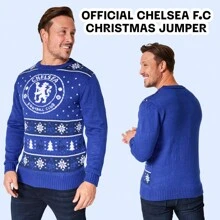 Chelsea F.C. Christmas Jumpers Warm Cosy Football Xmas Jumper M-3XL Gift - Blue - View 3