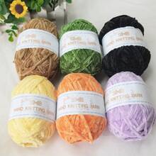 6球/包(50g*6=300g) 100%聚酯柔軟莎麻線適用於編織和針織，線長：480m(80m*6，87碼*6) - 彩色 - 查看 20