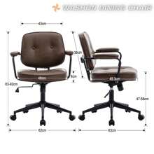 WAHSON OFFICE CHAIRS 1PC Wahson Leather Office Chair With Armrests Adjustable Swivel Desk Chair Modern Computer Chair With Adjustable Backrest For Home Office/Studio - 棕色 - 查看 2