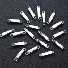 100 件/包各种形状双孔吊坠珠，适用于 DIY 手链、项链、耳环、珠宝制作装饰 - 銀灰色 - 查看 16