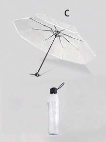 1把8根加厚PVC透明折叠伞，户外拍摄旅行三折伞，适用于学校、办公室、家庭、旅行、返校用品、春夏精选、伴娘礼物、房间、卧室装饰、海滩、旅行、男女通用、度假必备、户外、花园、旅行必备、便携必备、海滩必备、毕业季、毕业典礼、毕业礼物、毕业赠礼、毕业礼物、毕业派对、户外必备、旅行便携、徒步旅行必备、露营必备、便携工具、夏季必备、夏季便携 - 彩色 - 查看 9