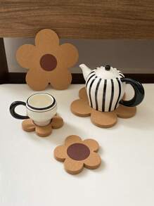 CMYD Studio 1 件/套向日葵软木垫，多功能隔热杯垫套装，适用于餐桌、碗、杯子、锅、牛排盘、茶壶、咖啡杯、餐具