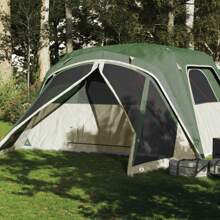 Spacious Waterproof Family Camping Tent With Porch For 6 People In Green - Green - View 1