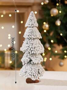 6pcs/Set Mini Artificial Christmas Trees With Wooden Base, Christmas Decorations For Wedding Decor, Bridal Backdrop, Bouquets, Boutonnieres, Arch, Party Decorations - Multicolor - View 10