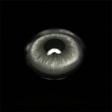 1副14.2毫米软性隐形眼镜，一年抛型时尚美妆，圣诞派对必备 - 灰色 - 查看 7