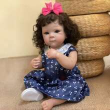 Bettie Doll head 1-4 1 Búp bê sơ sinh thật 19 inch sơn, cảm ứng chân thực, chống thấm nước, làm từ nhựa vinyl, đồ chơi búp bê cho bé gái làm quà tặng sinh nhật và Giáng sinh (Không bao gồm giày) - Nhiều màu - Xem 6