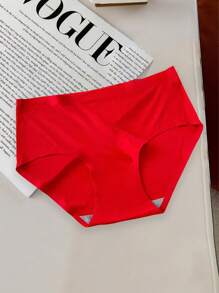 3pcs/Set Women Thin Solid Color Sexy Seamless Low-Waist Triangle Panties - Multicolor - View 3