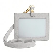 Horizontal ID Card Holder Card Case Lanyard For Women Name Tag Lanyard Employee ID Badge Business Card Commuter Wallet Double Sided Holds Up To 3 Cards Credit Card Wallet Mini Wallet Purse Wallet Card Wallet