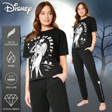Disney Nightmare Before Christmas Pyjama Set Nightwear T-Shirt Long Bottoms PJ Gift And - Black - View 4