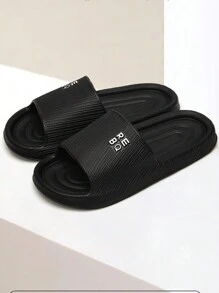 Men's Simple Solid Color Slide-On Flat Sandals, Indoor Slippers For Home, Shower Or Casual Summer, Suitable For Teens, Casual Or Athletic Outdoor, Vacation, Travel, Graduation Gifts Or Birthday Accessories