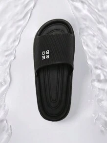 Men's Simple Solid Color Slide-On Flat Sandals, Indoor Slippers For Home, Shower Or Casual Summer, Suitable For Teens, Casual Or Athletic Outdoor, Vacation, Travel, Graduation Gifts Or Birthday Accessories