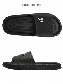 Men's Simple Solid Color Slide-On Flat Sandals, Indoor Slippers For Home, Shower Or Casual Summer, Suitable For Teens, Casual Or Athletic Outdoor, Vacation, Travel, Graduation Gifts Or Birthday Accessories
