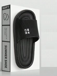 Men's Simple Solid Color Slide-On Flat Sandals, Indoor Slippers For Home, Shower Or Casual Summer, Suitable For Teens, Casual Or Athletic Outdoor, Vacation, Travel, Graduation Gifts Or Birthday Accessories