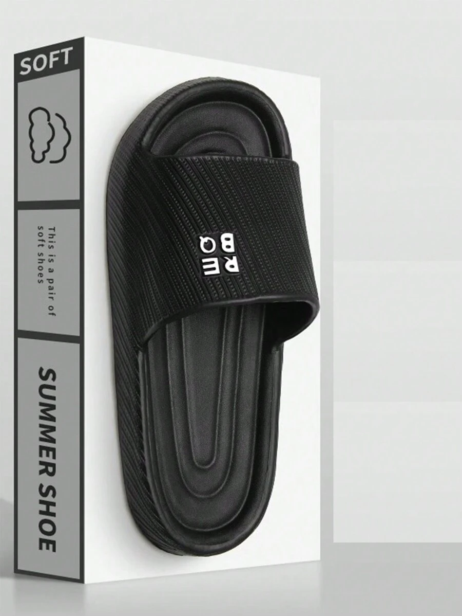 Men's Simple Solid Color Slide-On Flat Sandals, Indoor Slippers For Home, Shower Or Casual Summer, Suitable For Teens, Casual Or Athletic Outdoor, Vacation, Travel, Graduation Gifts Or Birthday Accessories