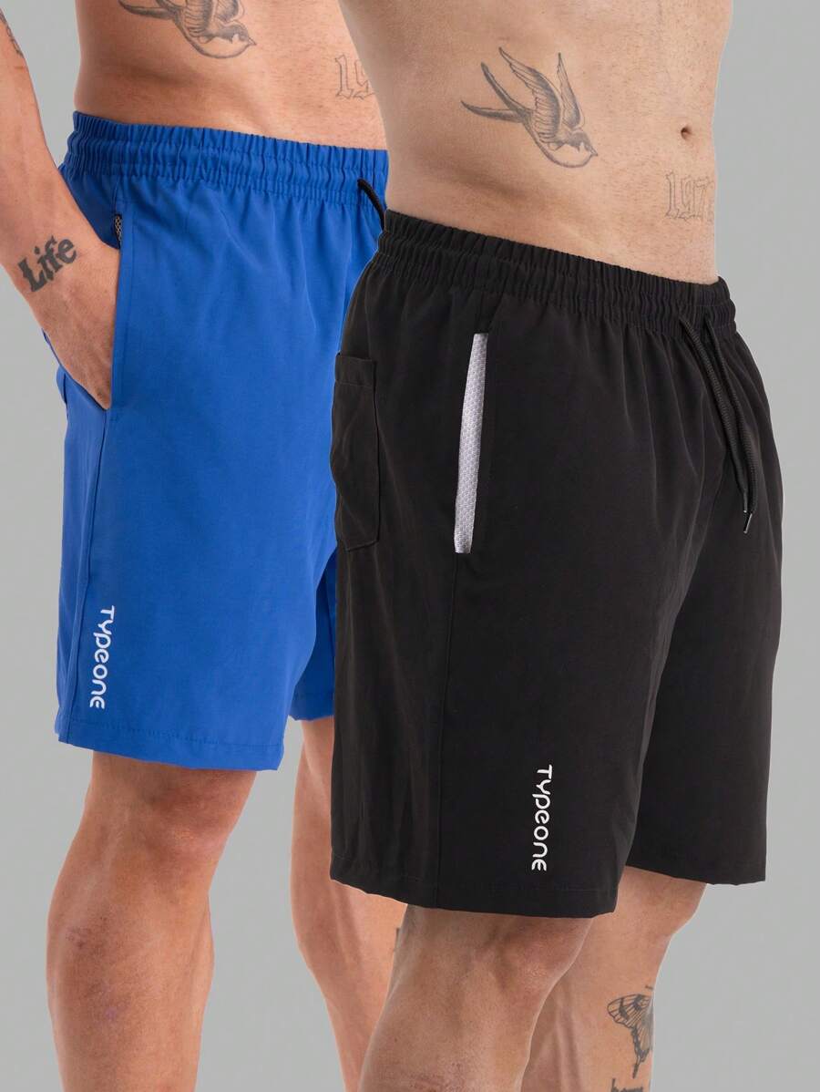 Type One Kit 2 Men's Tactel Sports Shorts Tactel Bermuda Shorts With Elastane Summer Running - Royal Blue - View 1