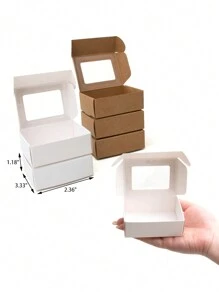 10pcs/20pcs/30pcs Candy Boxes, Cookie Boxes With Window Gifts Boxes, Handmade Soap Boxes, Suitable For Homemade Soaps, Jewelry, Party Favors Packaging - Paper - View 3