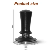 51mm/53mm/58mm 浓缩咖啡压粉器，带波纹不锈钢底座，深度可调设计 - 优质咖啡配件，咖啡爱好者的完美礼物 - 黑色 - 查看 4