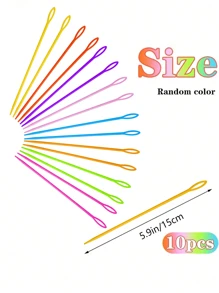 10PCS Plastic Sewing Needles,Large Eye Plastic Yarn Needles For Kids,7cm/2.76inch Plastic Needles For Yarn And Craft Plastic Embroidery Needle For DIY Sewing Handmade Crafts,Sewing Kit,Sewing,Kids Crafts,Sewing Crafts,Knitting Kit For Kids,Children Crafts,Knitting Needles,Sewing Kit,Knitting,Kids>Knitting,Sewing Kit,Kids Crafts,Girls Crafts,Chopsticks Kids,Punch Needle Yarn - Multicolor - View 11