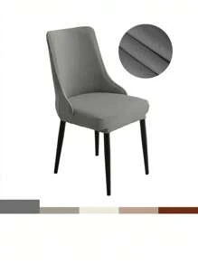 1件/2件/4件装天鹅绒弹力餐椅套，氨纶弹性椅套，适用于厨房、婚礼、宴会等场合 - 灰色 - 查看 2